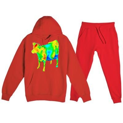 Aerodynamics Of A Cow Cow Physics Science Engineering Meme Heatmap Premium Hooded Sweatsuit Set