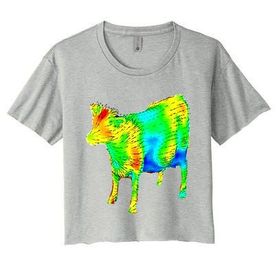 Aerodynamics Of A Cow Cow Physics Science Engineering Meme Heatmap Women's Crop Top Tee