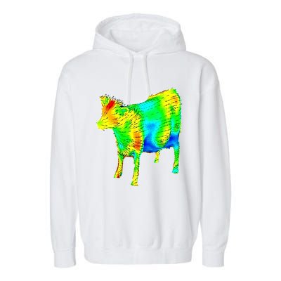 Aerodynamics Of A Cow Cow Physics Science Engineering Meme Heatmap Garment-Dyed Fleece Hoodie