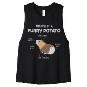 Anatomy Of A Furry Potato Guinea Pig Animal Kingdom Women's Racerback Cropped Tank