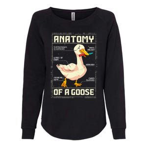 Anatomy Of A Goose Funny Goose Womens California Wash Sweatshirt