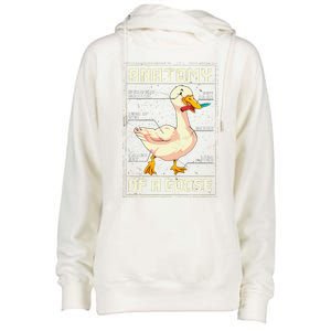 Anatomy Of A Goose Funny Goose Womens Funnel Neck Pullover Hood