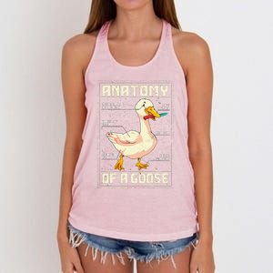 Anatomy Of A Goose Funny Goose Women's Knotted Racerback Tank