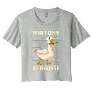 Anatomy Of A Goose Funny Goose Women's Crop Top Tee