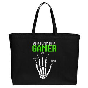 Anatomy Of A Gamer Skeleton Hand Cotton Canvas Jumbo Tote