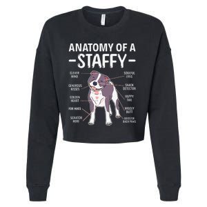 Anatomy Of A Staffy Staffordshire Bull Terrier Cropped Pullover Crew