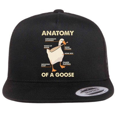 Anatomy Of A Goose Funny Meme Animal Lover Goose Honk Bonk Flat Bill Trucker Hat
