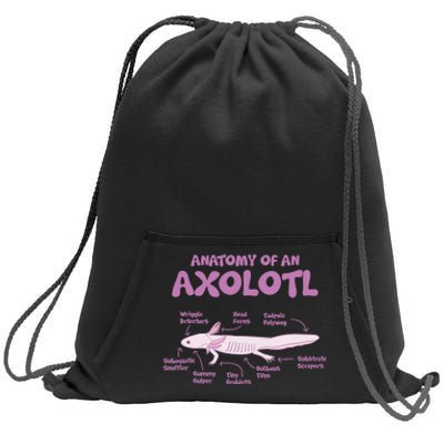 Anatomy Of An Axolotl Axolotls Funny Biology Diagram Science  Sweatshirt Cinch Pack Bag