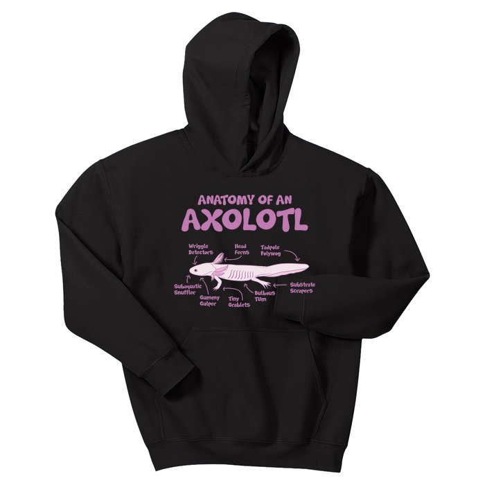 Anatomy Of An Axolotl Axolotls Funny Biology Diagram Science  Kids Hoodie