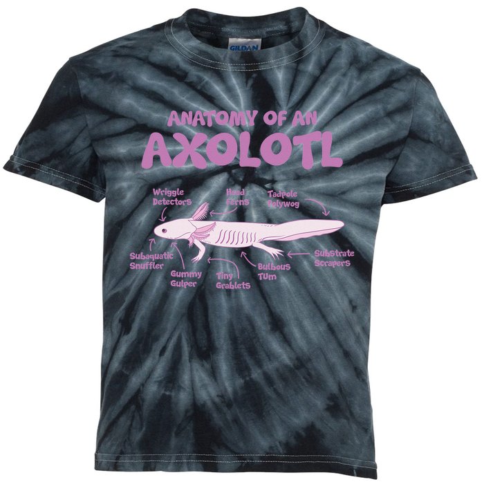 Anatomy Of An Axolotl Axolotls Funny Biology Diagram Science  Kids Tie-Dye T-Shirt