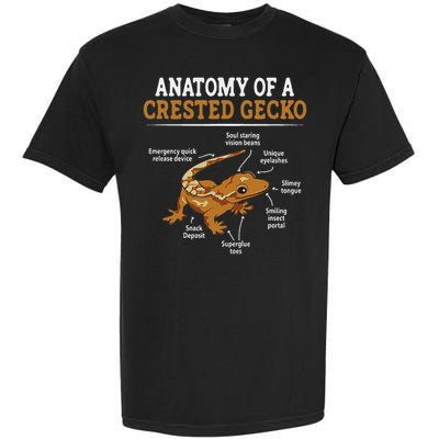 Anatomy Of A Crested Gecko, Eyelash Lizard Herpetologist Garment-Dyed Heavyweight T-Shirt