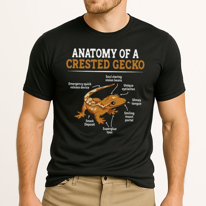 Anatomy Of A Crested Gecko, Eyelash Lizard Herpetologist Cooling Performance Crew T-Shirt