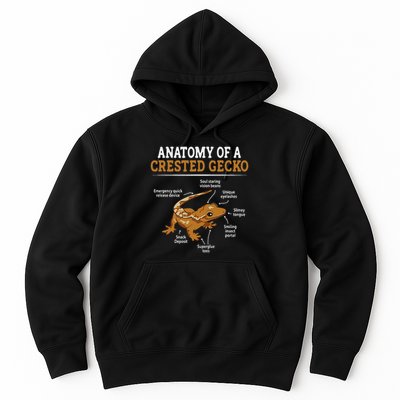 Anatomy Of A Crested Gecko, Eyelash Lizard Herpetologist Hoodie