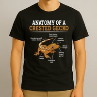 Anatomy Of A Crested Gecko, Eyelash Lizard Herpetologist T-Shirt