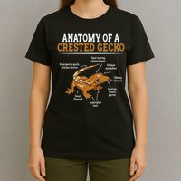 Anatomy Of A Crested Gecko, Eyelash Lizard Herpetologist T-Shirt