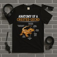 Anatomy Of A Crested Gecko, Eyelash Lizard Herpetologist T-Shirt