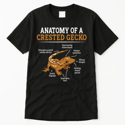 Anatomy Of A Crested Gecko, Eyelash Lizard Herpetologist Tall T-Shirt