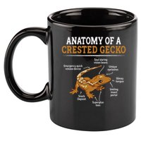 Anatomy Of A Crested Gecko, Eyelash Lizard Herpetologist 11oz C Handle Ceramic Mug