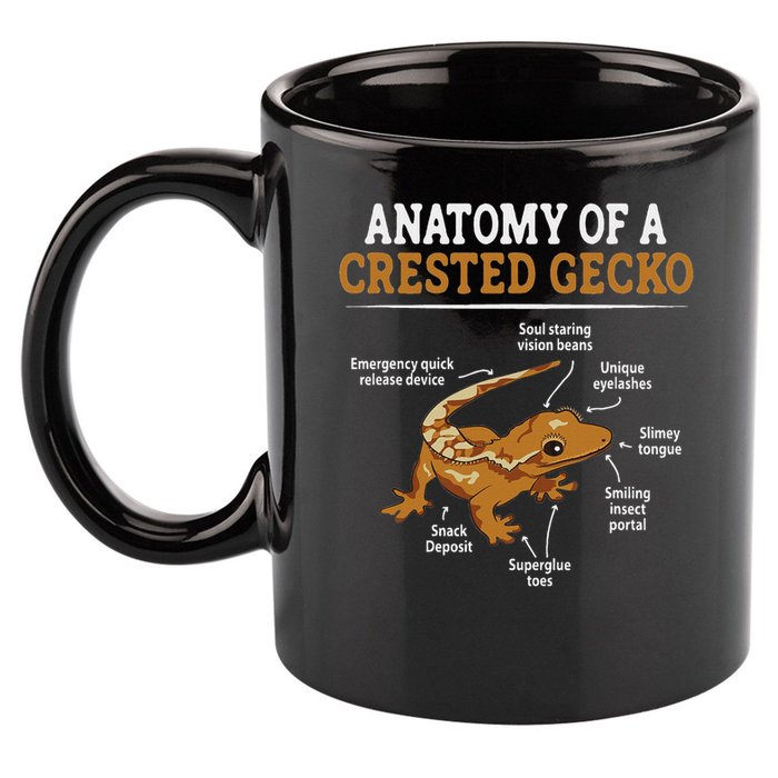 Anatomy Of A Crested Gecko, Eyelash Lizard Herpetologist 11oz C Handle Ceramic Mug