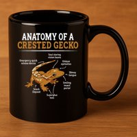 Anatomy Of A Crested Gecko, Eyelash Lizard Herpetologist 11oz C Handle Ceramic Mug