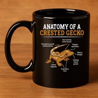 Anatomy Of A Crested Gecko, Eyelash Lizard Herpetologist 11oz C Handle Ceramic Mug