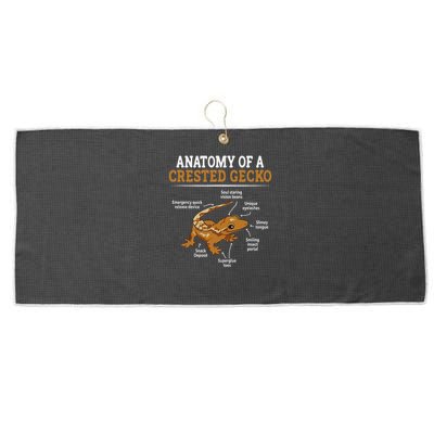 Anatomy Of A Crested Gecko, Eyelash Lizard Herpetologist Large Microfiber Waffle Golf Towel