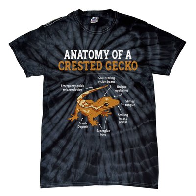 Anatomy Of A Crested Gecko, Eyelash Lizard Herpetologist Tie-Dye T-Shirt