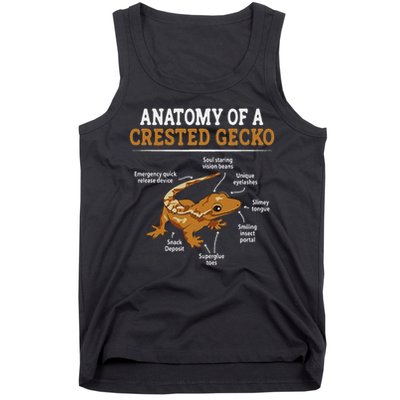 Anatomy Of A Crested Gecko, Eyelash Lizard Herpetologist Tank Top