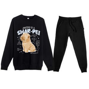 Anatomy Of A Sharpei Dog Premium Crewneck Sweatsuit Set