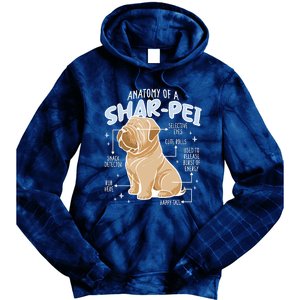 Anatomy Of A Sharpei Dog Tie Dye Hoodie