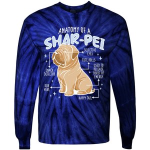 Anatomy Of A Sharpei Dog Tie-Dye Long Sleeve Shirt