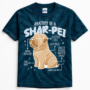 Anatomy Of A Sharpei Dog Kids Tie-Dye T-Shirt