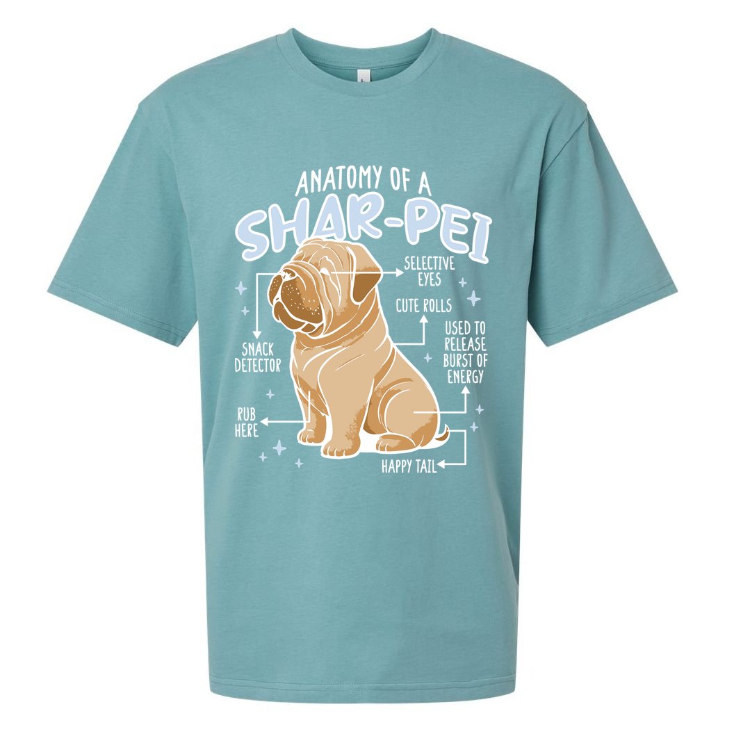 Anatomy Of A Sharpei Dog Sueded Cloud Jersey T-Shirt