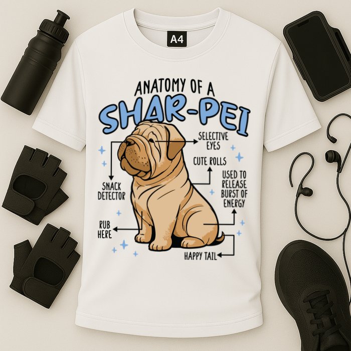 Anatomy Of A Sharpei Dog Cooling Performance Crew T-Shirt