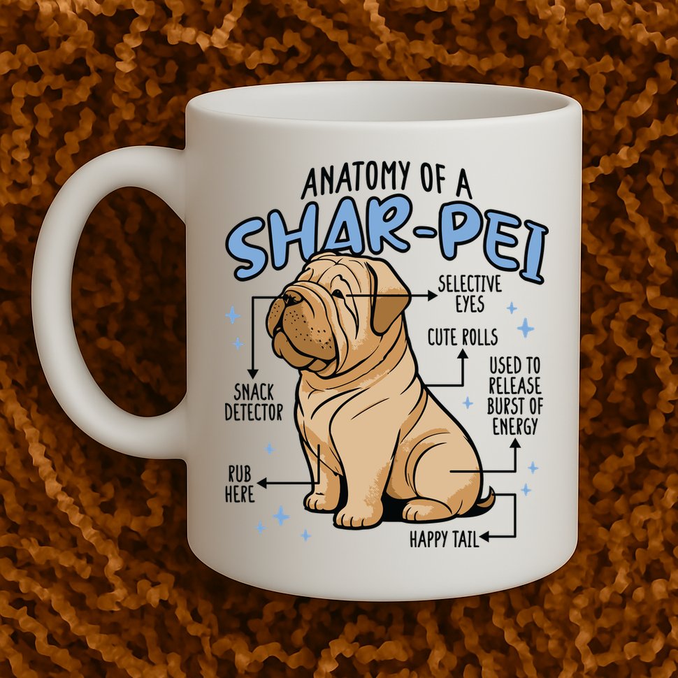 Anatomy Of A Sharpei Dog Mug