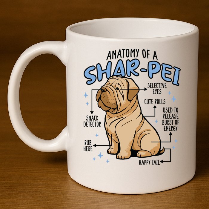 Anatomy Of A Sharpei Dog 11oz C Handle Ceramic Mug