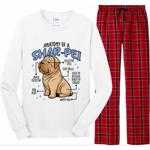 Anatomy Of A Sharpei Dog Long Sleeve Pajama Set