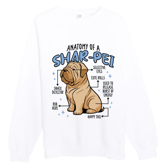 Anatomy Of A Sharpei Dog Premium Crewneck Sweatshirt