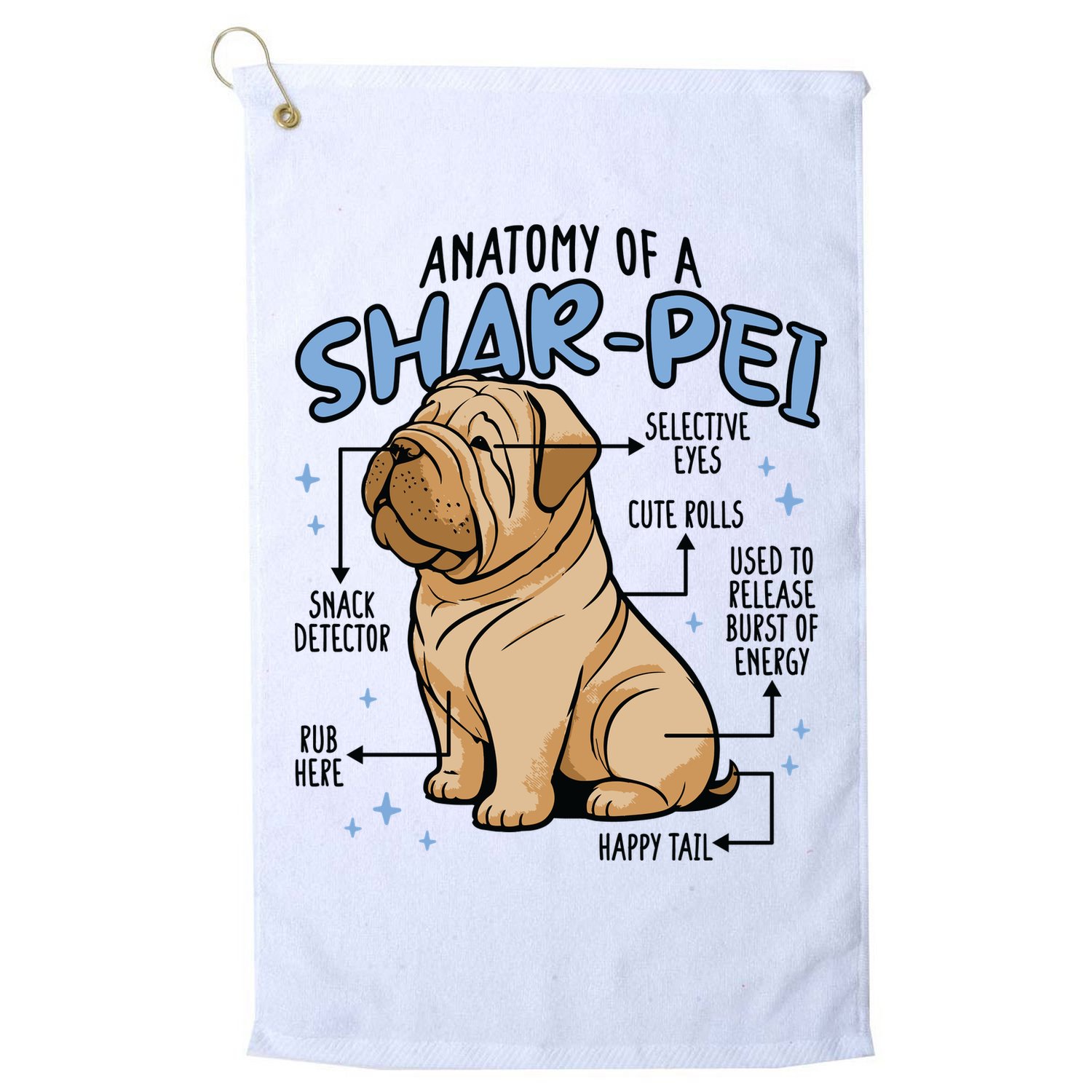 Anatomy Of A Sharpei Dog Golf Towel