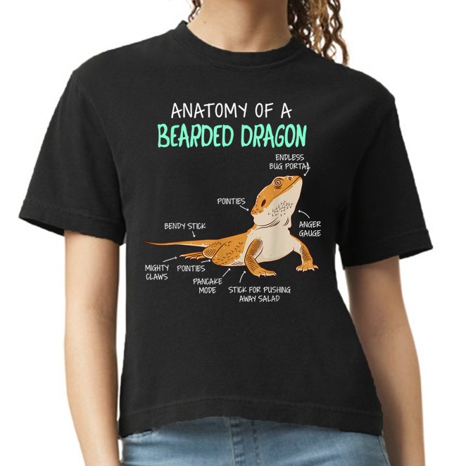 Anatomy Of A Bearded Dragon Bearded Dragon Lizard Pogona Reptile Comfort Colors Boxy T-Shirt