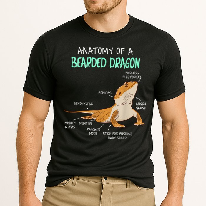 Anatomy Of A Bearded Dragon Bearded Dragon Lizard Pogona Reptile Cooling Performance Crew T-Shirt