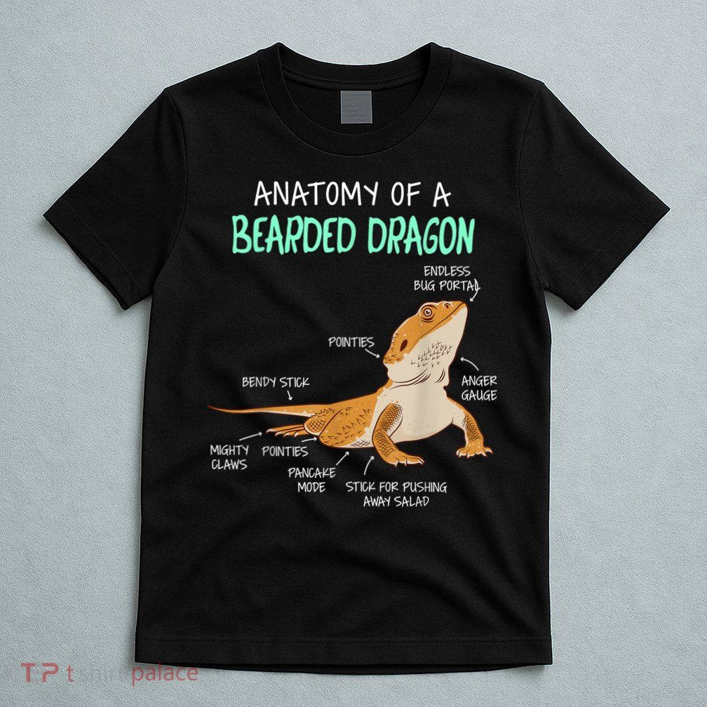 Anatomy Of A Bearded Dragon Bearded Dragon Lizard Pogona Reptile T-Shirt