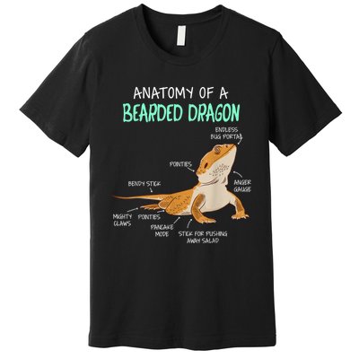 Anatomy Of A Bearded Dragon Bearded Dragon Lizard Pogona Reptile Premium T-Shirt