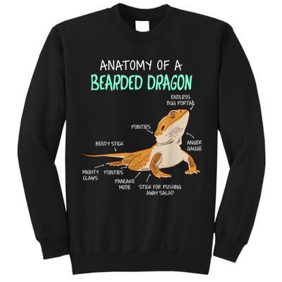 Anatomy Of A Bearded Dragon Bearded Dragon Lizard Pogona Reptile Tall Sweatshirt