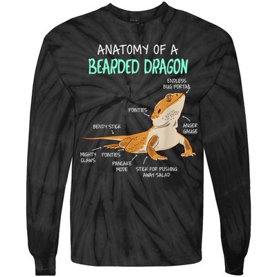Anatomy Of A Bearded Dragon Bearded Dragon Lizard Pogona Reptile Tie-Dye Long Sleeve Shirt