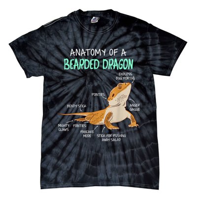 Anatomy Of A Bearded Dragon Bearded Dragon Lizard Pogona Reptile Tie-Dye T-Shirt