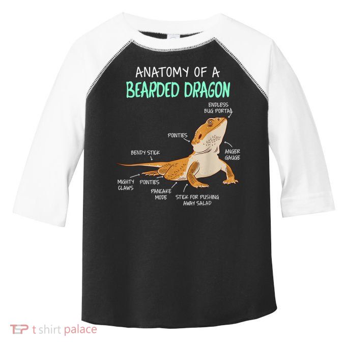Anatomy Of A Bearded Dragon Bearded Dragon Lizard Pogona Reptile Toddler Fine Jersey T-Shirt