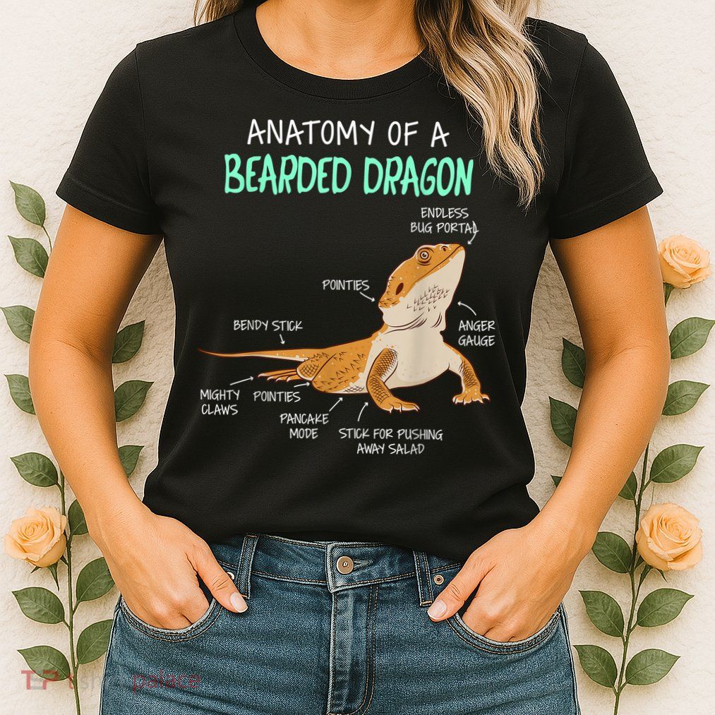 Anatomy Of A Bearded Dragon Bearded Dragon Lizard Pogona Reptile Womens T-Shirt