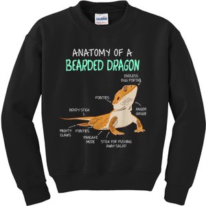 Anatomy Of A Bearded Dragon Bearded Dragon Lizard Pogona Reptile Kids Sweatshirt