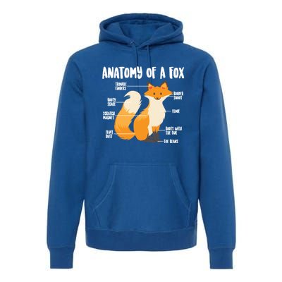 Anatomy Of A Fox Cute Sweet Carnivore Funny Animal Gift Premium Hoodie